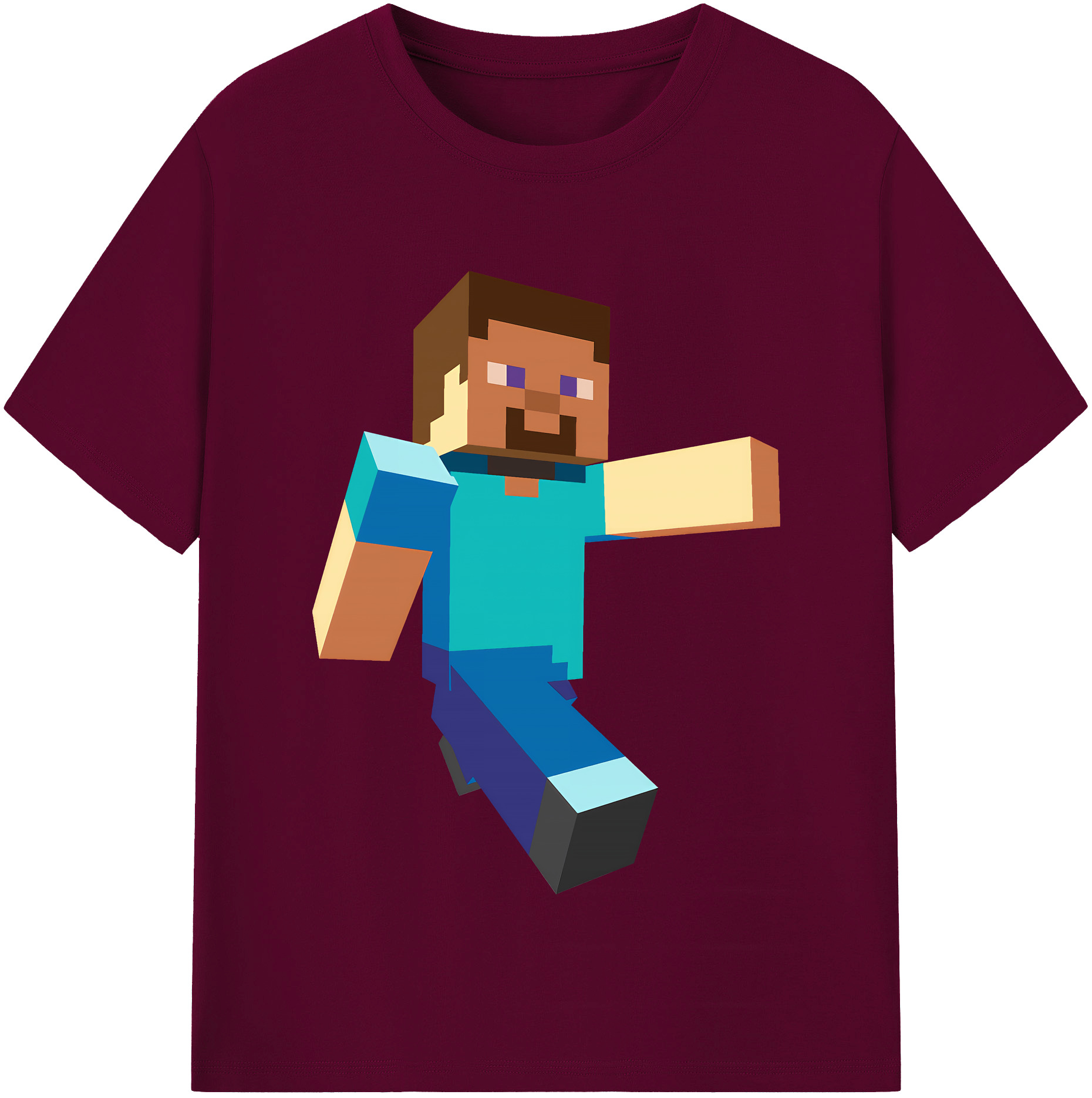 （画像用） マインクラフト ブロックの世界 Minecraft MC Block world レディースカジュアルプリントTシャツ（綿100％）
